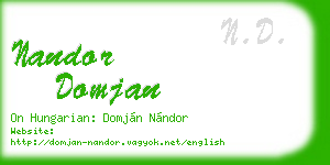 nandor domjan business card